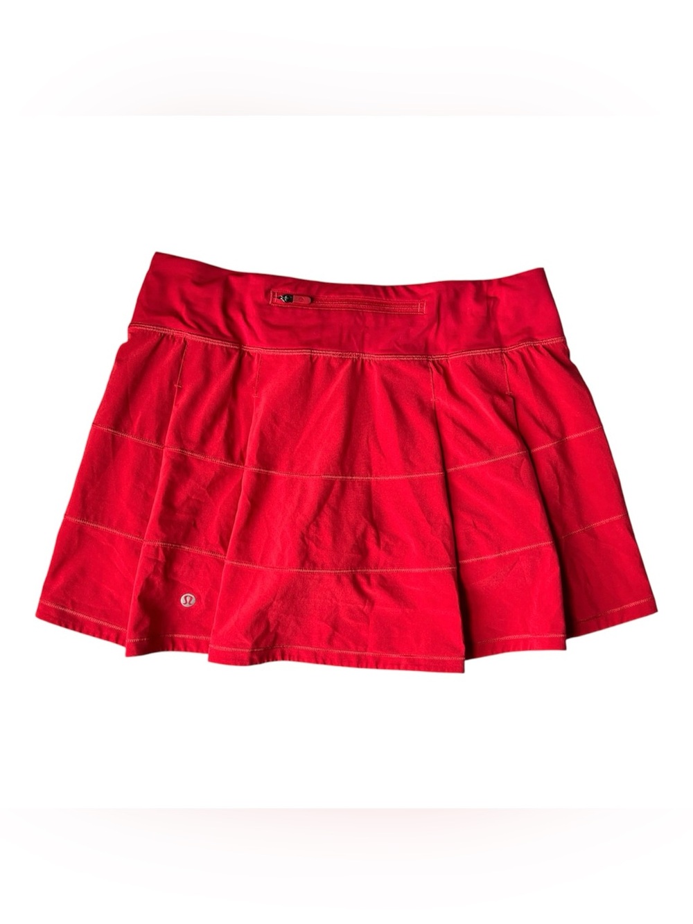 Lululemon Pace Rival Mid-Rise Skirt Long Tall Tennis Dark Red Women Sz 8 EUC HTF